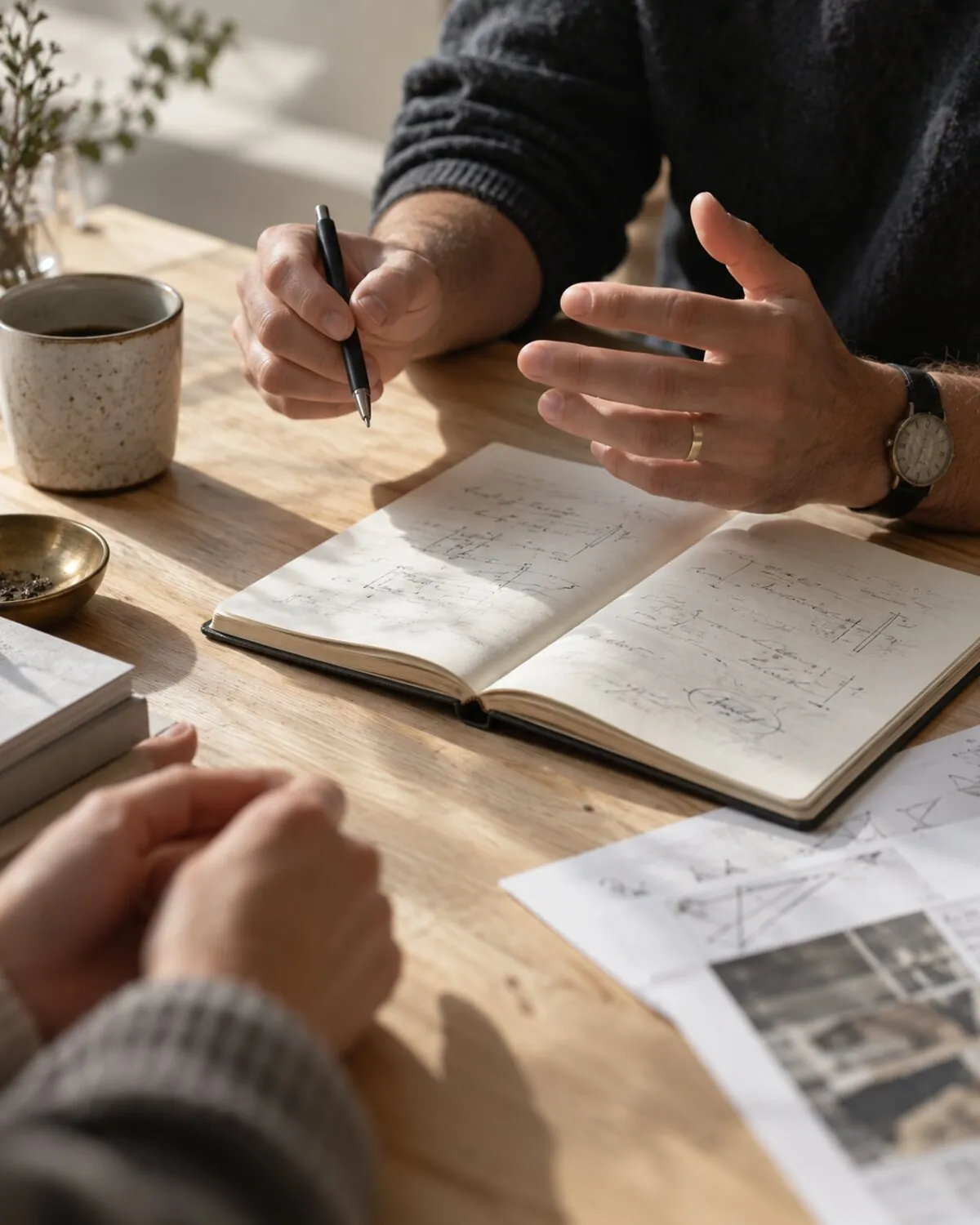 Carnets et notes lors d'un atelier de séjour